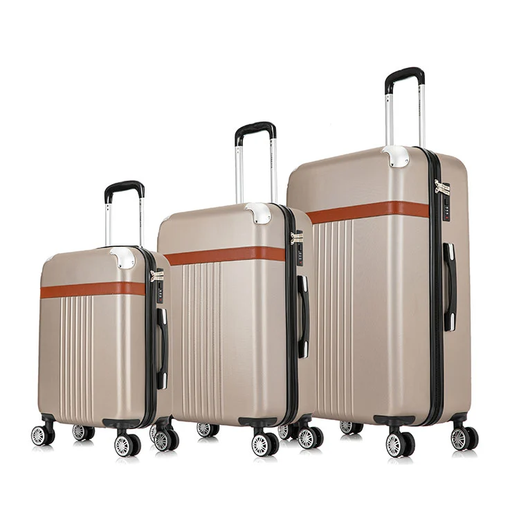 인조 가죽 끈으로 묶인 ABS 복고풍 수하물